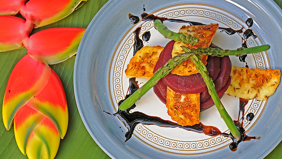 Fresh beet route and asparagus salad from Safari Cuisine at TOP 25 Restaurants